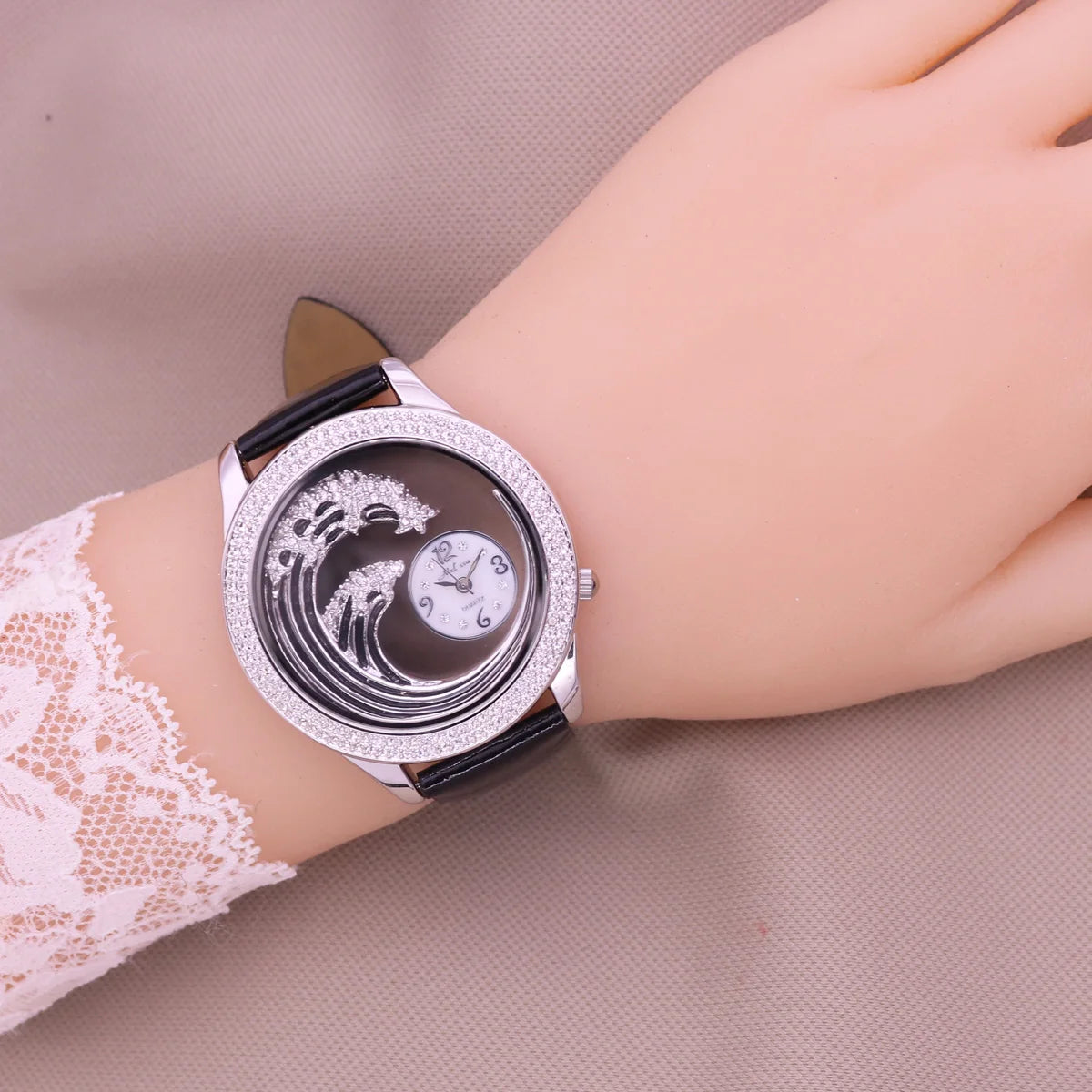 Sale Melissa Luxury Lady Women's Watch Rhinestone Crystal Fashion Hours Bracelet Real Leather Girl Birthday Gift