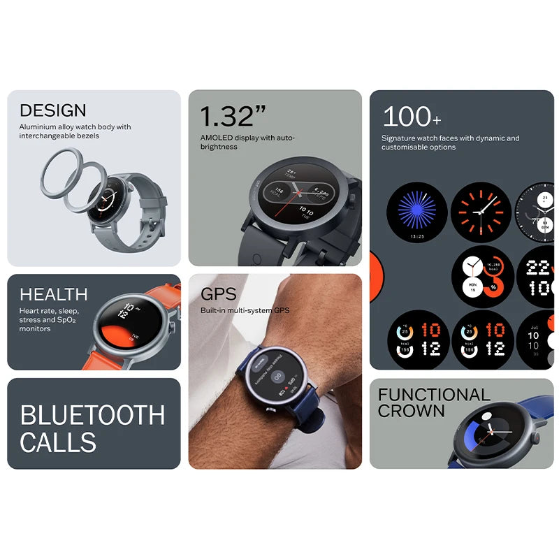 Global Version Nothing CMF Smart Watch Pro 2 1.32”AMOLED 120 Sports Modes Multi-system GPS Bluetooth calls with AI Noise Reduct