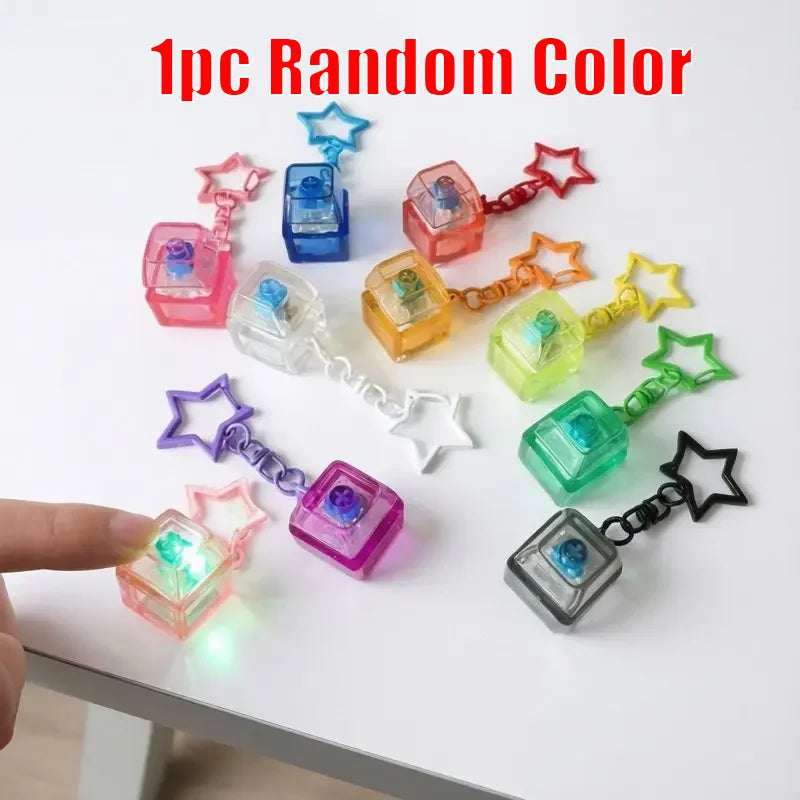 Keyboard Finger Toy Mini Keyboard Clicker Keychain Mechanical Key Toy for for Adult Pass The Time  Gifts Birthday Party Favors