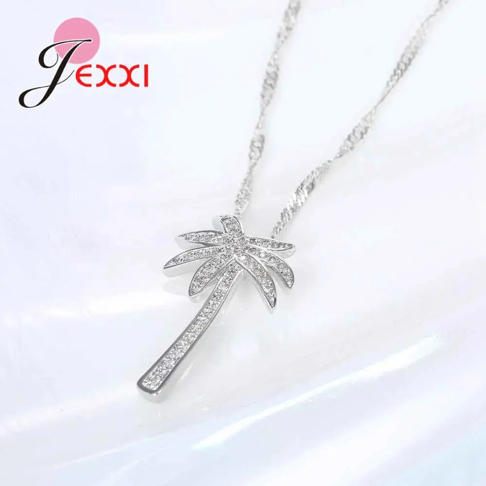 Latest Fashion Jewelry Crystal Necklace For Girl Popular 925 Sterling Silver Necklace For Women Wedding Anniversary Party theelegancejewellery