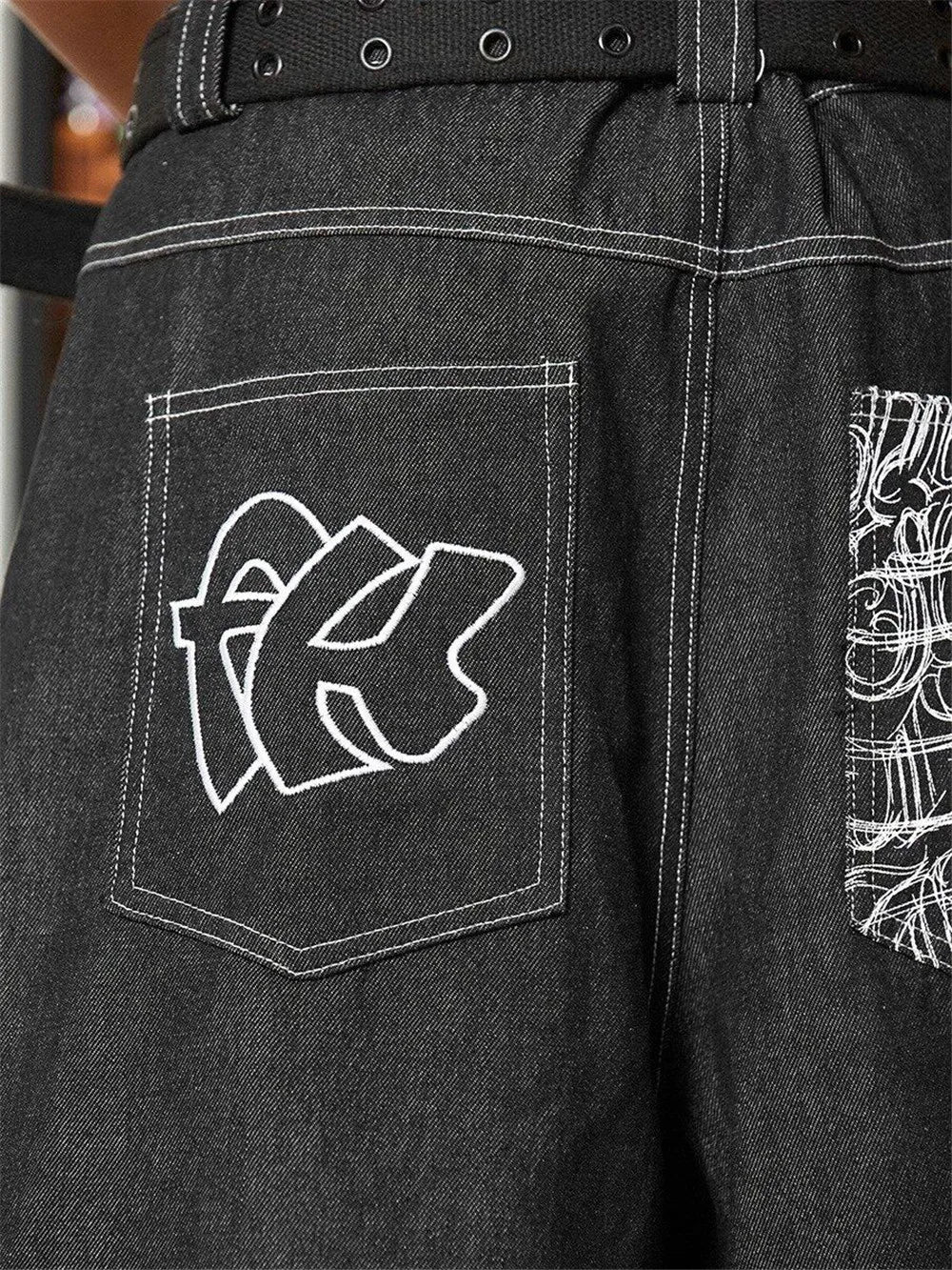 Women's Embroidery Baggy Jeans