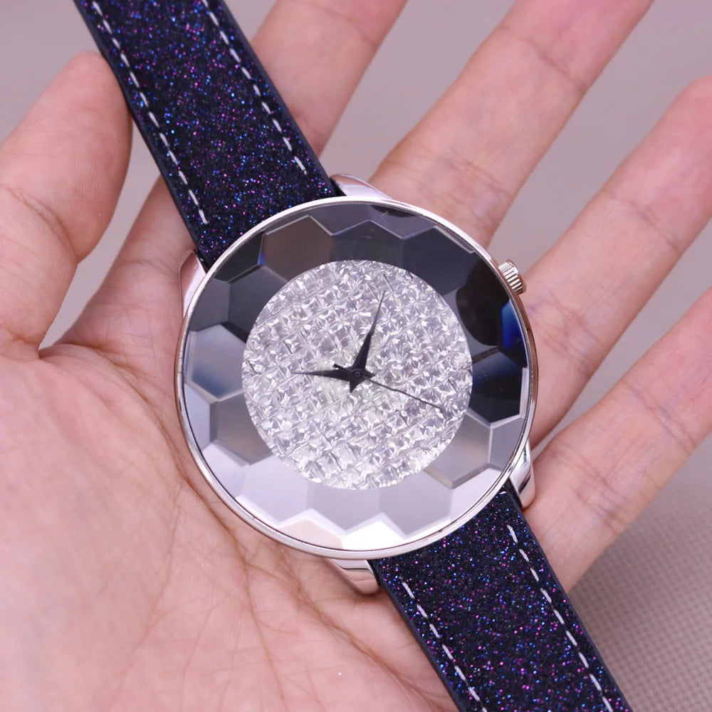 Sale Melissa Luxury Lady Women's Watch Rhinestone Crystal Fashion Hours Bracelet Real Leather Girl Birthday Gift