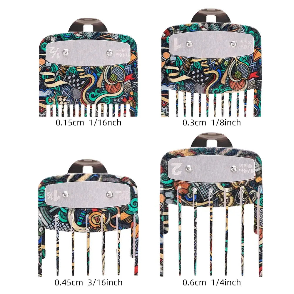 Graffiti Hair Clipper Set Limit Combs Hair Clipper Limit Comb Guide Limit Comb Trimmer Guards Attachment Haircut Accessory Tool theelegancejewellery