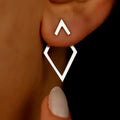 FTCY Minimalist Geometric Square Stud Earrings for Women Double-layer Detachable Triangles Design Earrings Punk Party Jewelry EleganceJewellery