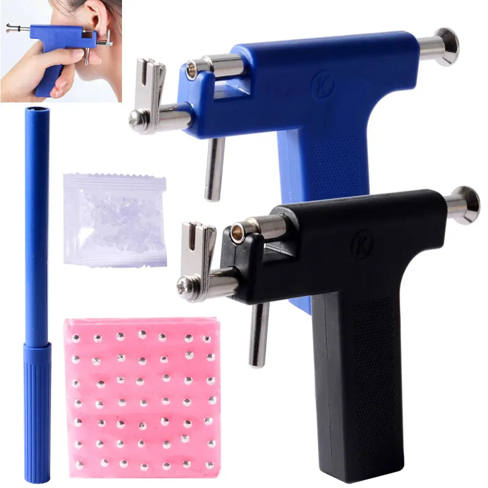 Professional Ear Piercing Gun Tool Set Professional Ear Piercing Gun Tool Set 98pcs Ear Studs Steel Ear Nose Navel Body Piercing theelegancejewellery