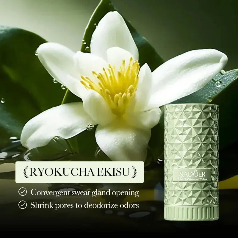 Fragrance-scented antiperspirant and deodorant roll-on, odor-free, suitable for underarms, neck, and body care theelegancejewellery