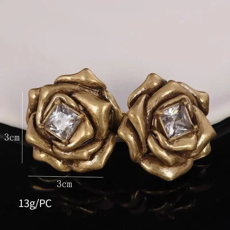 Trendy Jewelry Elegant Temperament Metal Flower Earrings For Women Female Gifts Delicate Design Ear Accessories Hot Selling theelegancejewellery