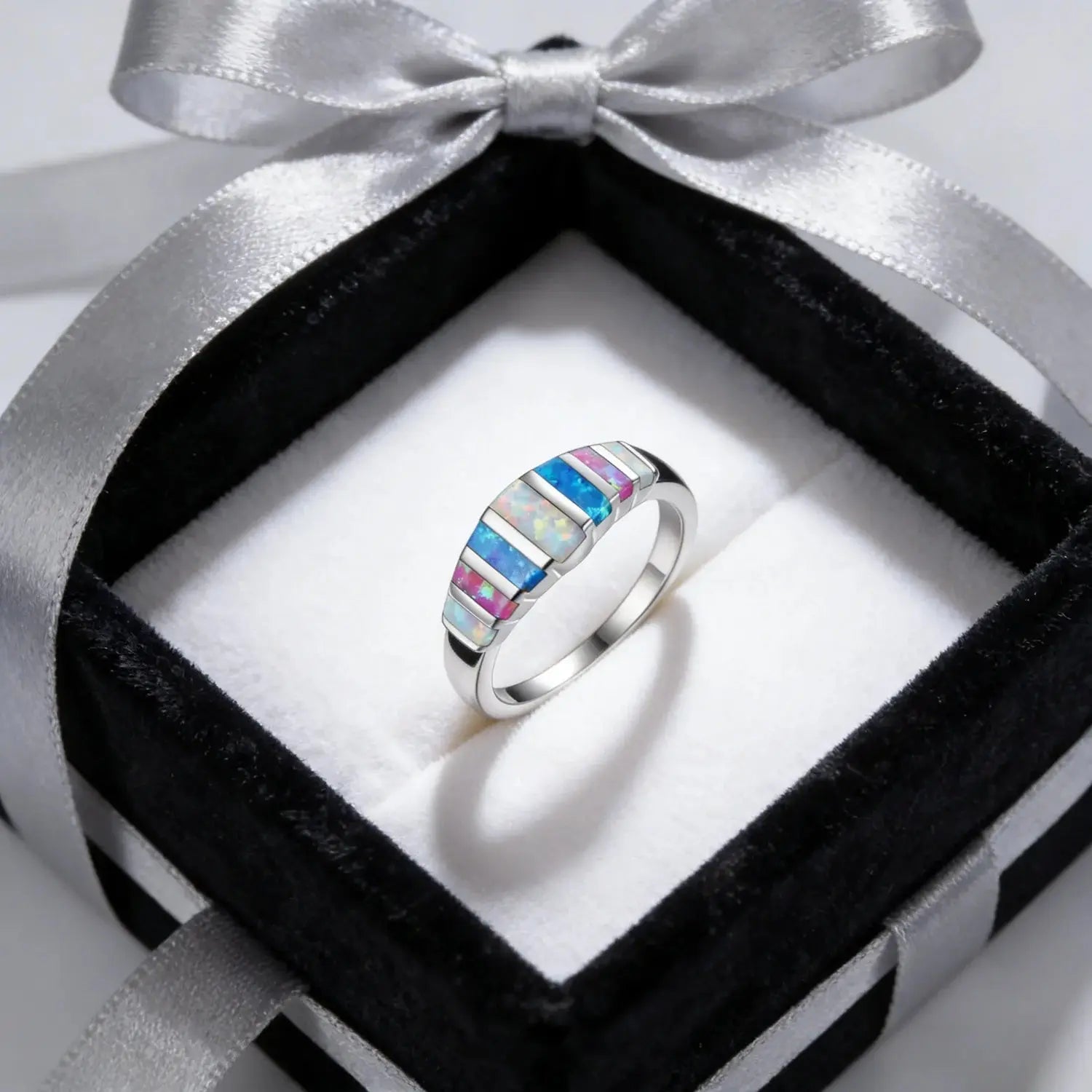 Colorful Fire Opal Fashion Jewelry Opal Cock Rings for Women Fashion Jewelry Luxury Evening Party Jewelry Christmas Gift for Her theelegancejewellery