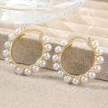 Pearl Gold Hoop Earrings theelegancejewellery