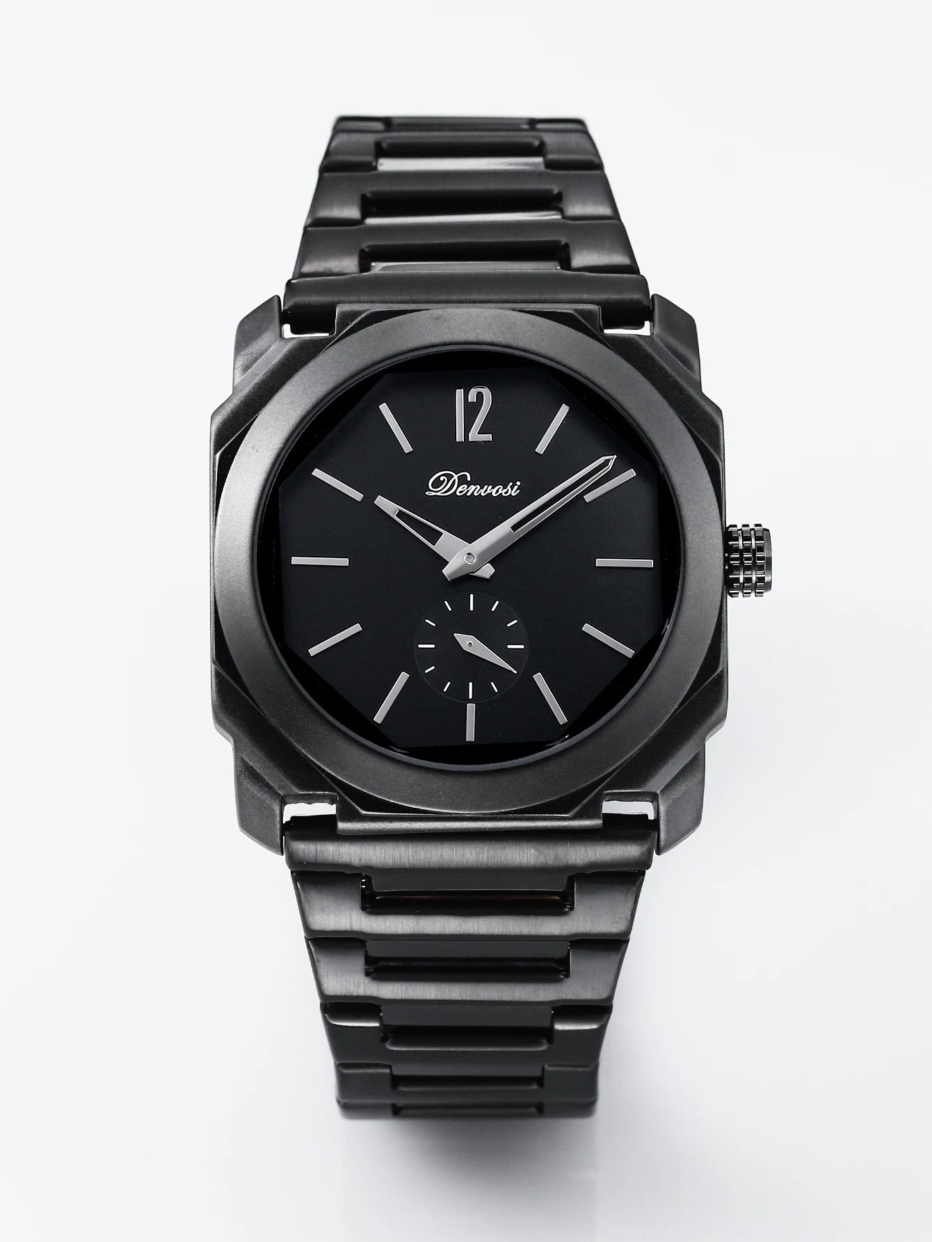 Men's Luxury Octagon Dial Watch - Stainless Steel Band, Minimalist Analog Wristwatch with Small Seconds Dial for Business & Casu