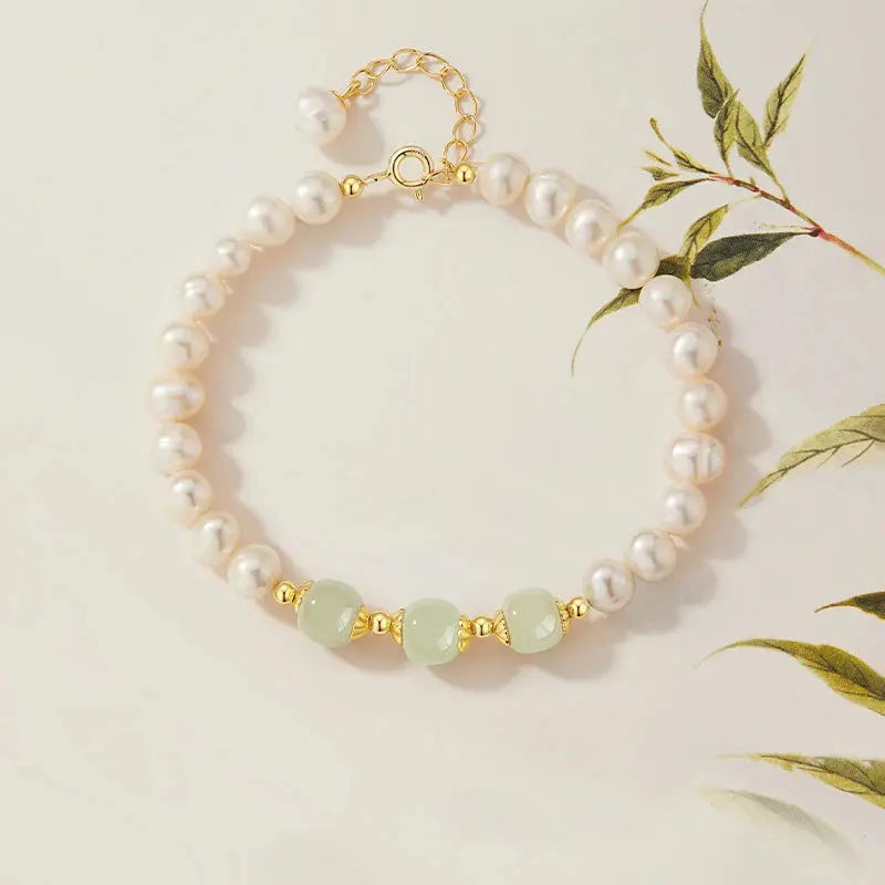 Sexy Young Girls Best Selling Fashion Luxury Fine Jewelry New Natural Hetian Jade Round Green Beads Bracelet Exquisite Elegant theelegancejewellery