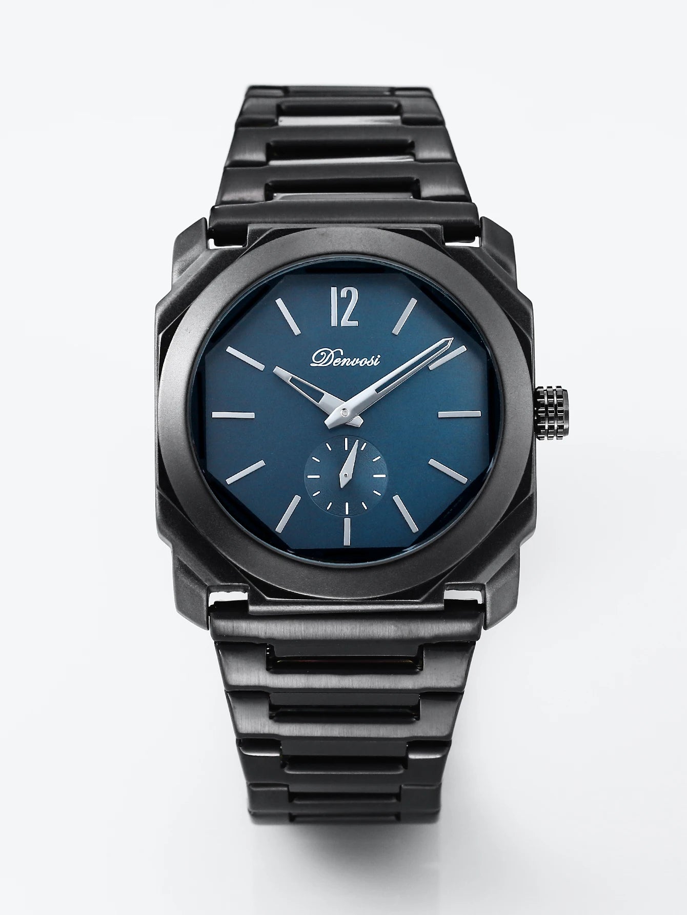 Men's Luxury Octagon Dial Watch - Stainless Steel Band, Minimalist Analog Wristwatch with Small Seconds Dial for Business & Casu