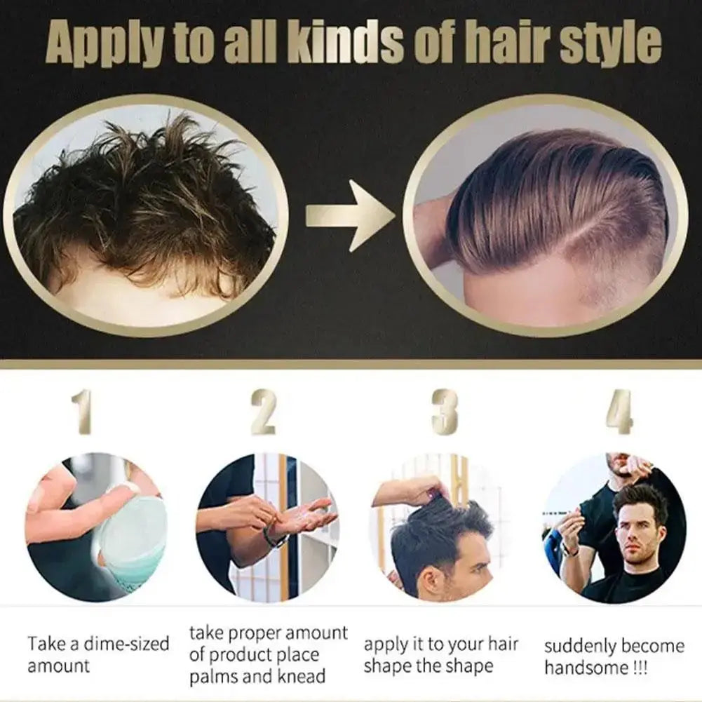 BASED Hair Wax for Men Long-Lasting Strong Hold Matte Finish Hair Styling Wax Non-Greasy Fluffy Texture Volume Hair Pomade