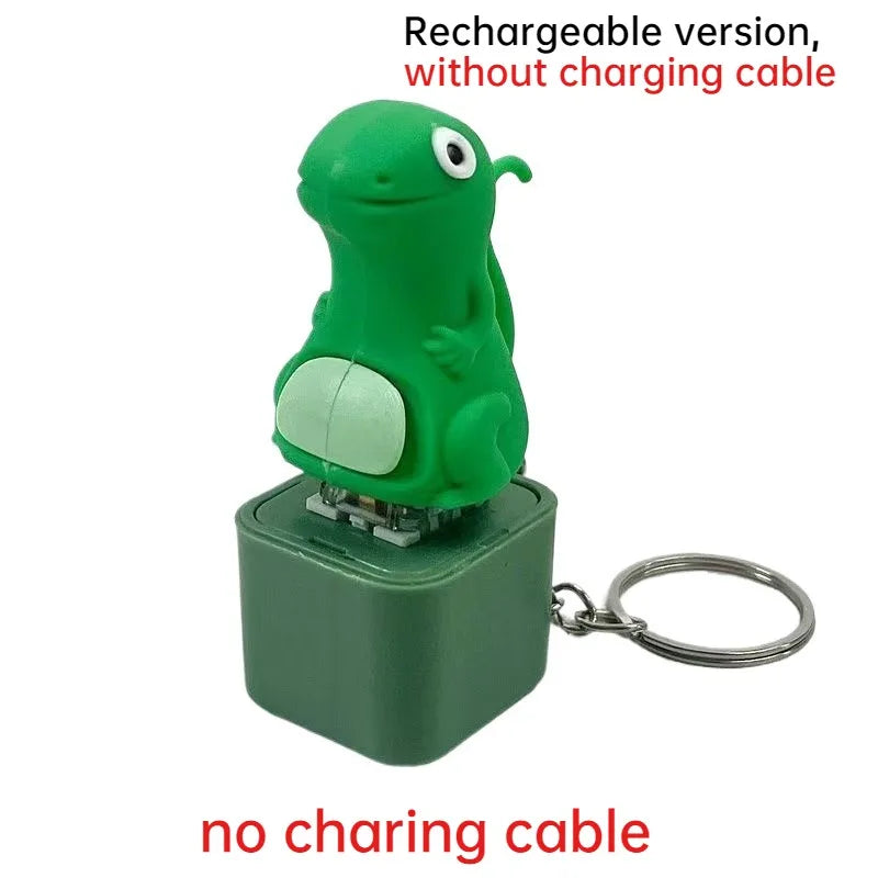 Rechargeable Frog Keychain Croaking Sound LED Light Fidget Clicker Toy Stress Relief Gifts for Men Women Kids Party Favors