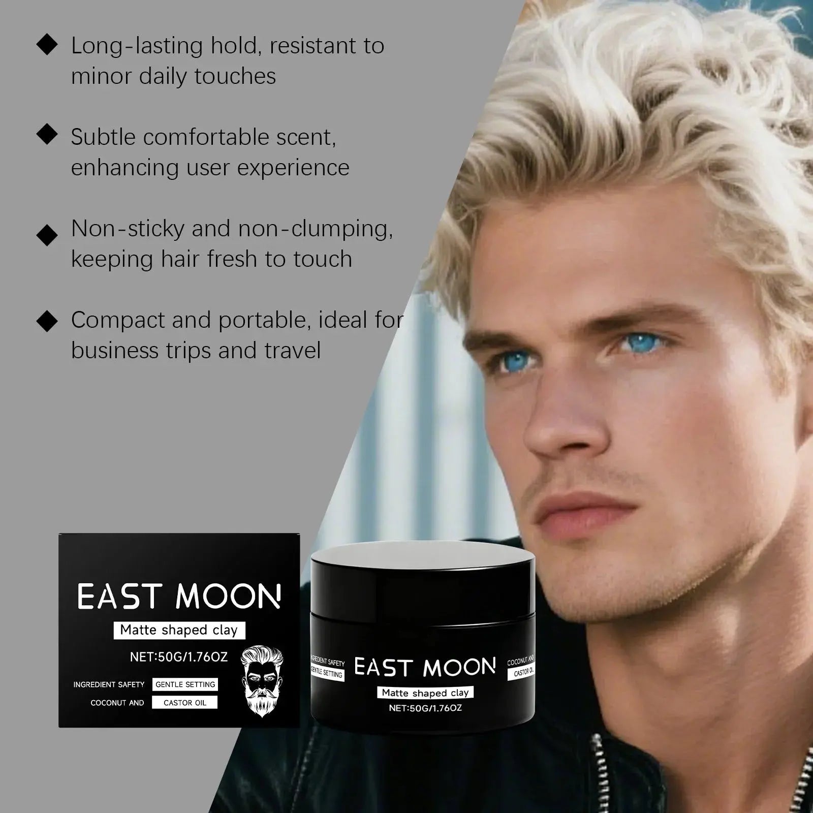 Matte Men's Hair Styling Gel Long Lasting Fluffy Enhancing Hairs Shape Reducing Frizz Non Greasy Texturizing Hair Styling Cream