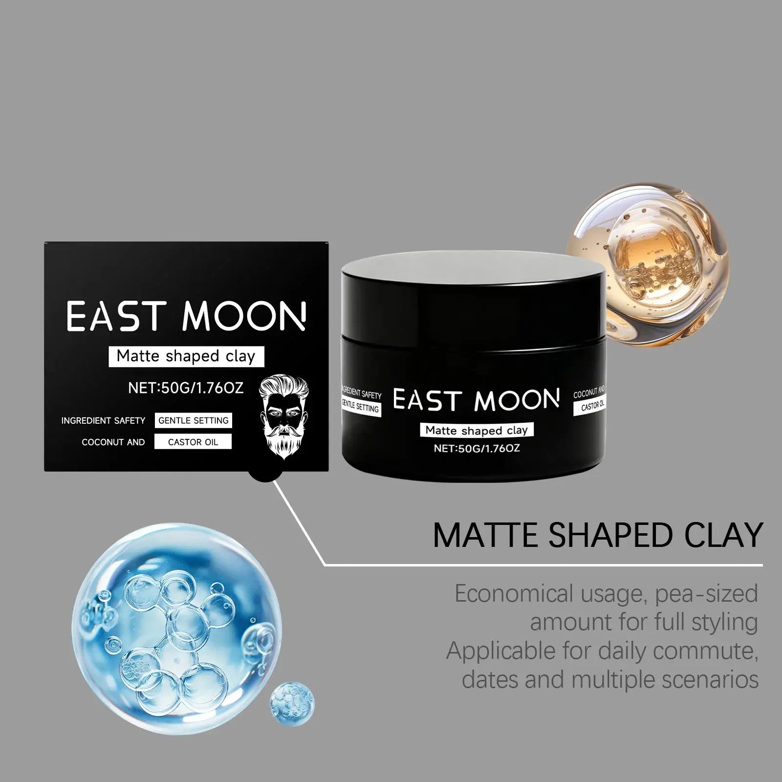 Matte Men's Hair Styling Gel Long Lasting Fluffy Enhancing Hairs Shape Reducing Frizz Non Greasy Texturizing Hair Styling Cream