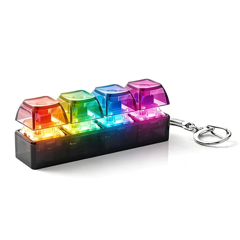 4-Key Polka Dot Keychain Pendant Fidget Stress Releasing Decompression Keychain Press Keyboard Button Keycap Bags Charm Pendant