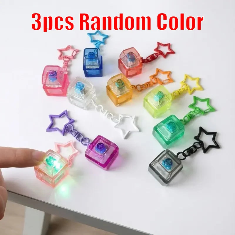 Keyboard Finger Toy Mini Keyboard Clicker Keychain Mechanical Key Toy for for Adult Pass The Time  Gifts Birthday Party Favors