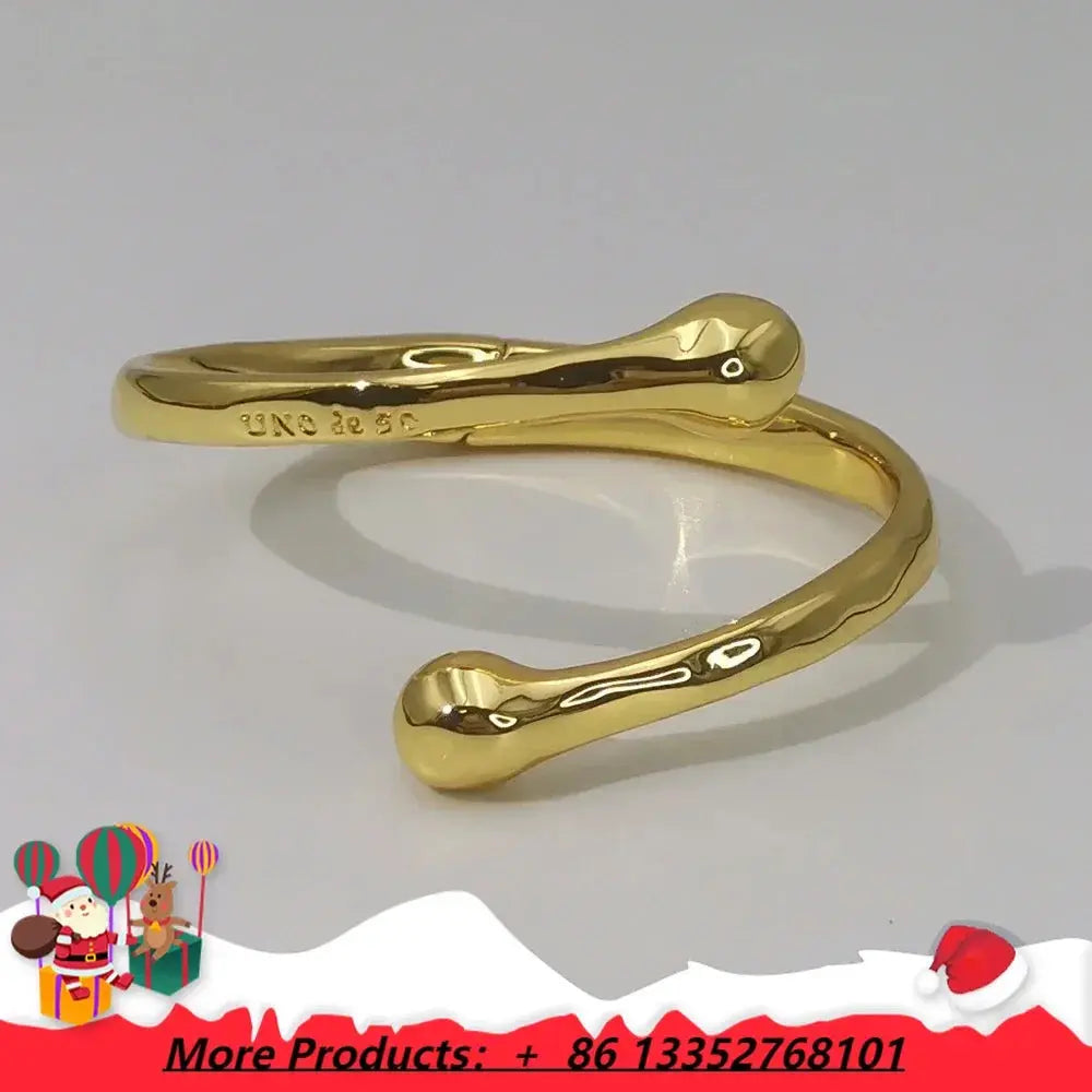 2025 European and American Jewelry Trendy Punk Hip Hop Gold Geometric Opening Bracelet Couple Accessories Festival Gift theelegancejewellery