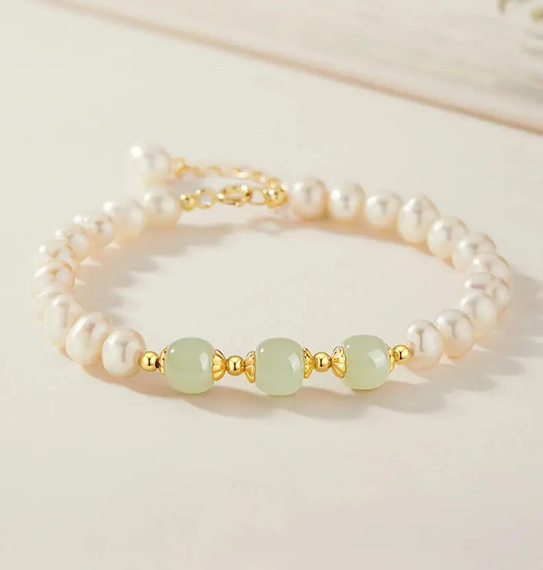 Sexy Young Girls Best Selling Fashion Luxury Fine Jewelry New Natural Hetian Jade Round Green Beads Bracelet Exquisite Elegant theelegancejewellery