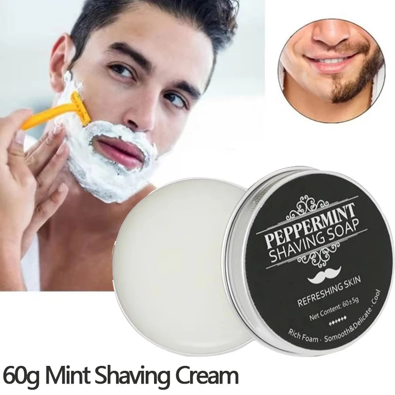 60g Mint Shaving Cream for A Comfortable Shave Nourishes and Protects Skin Shaving Soap Keep Face Freshness And Cleanliness
