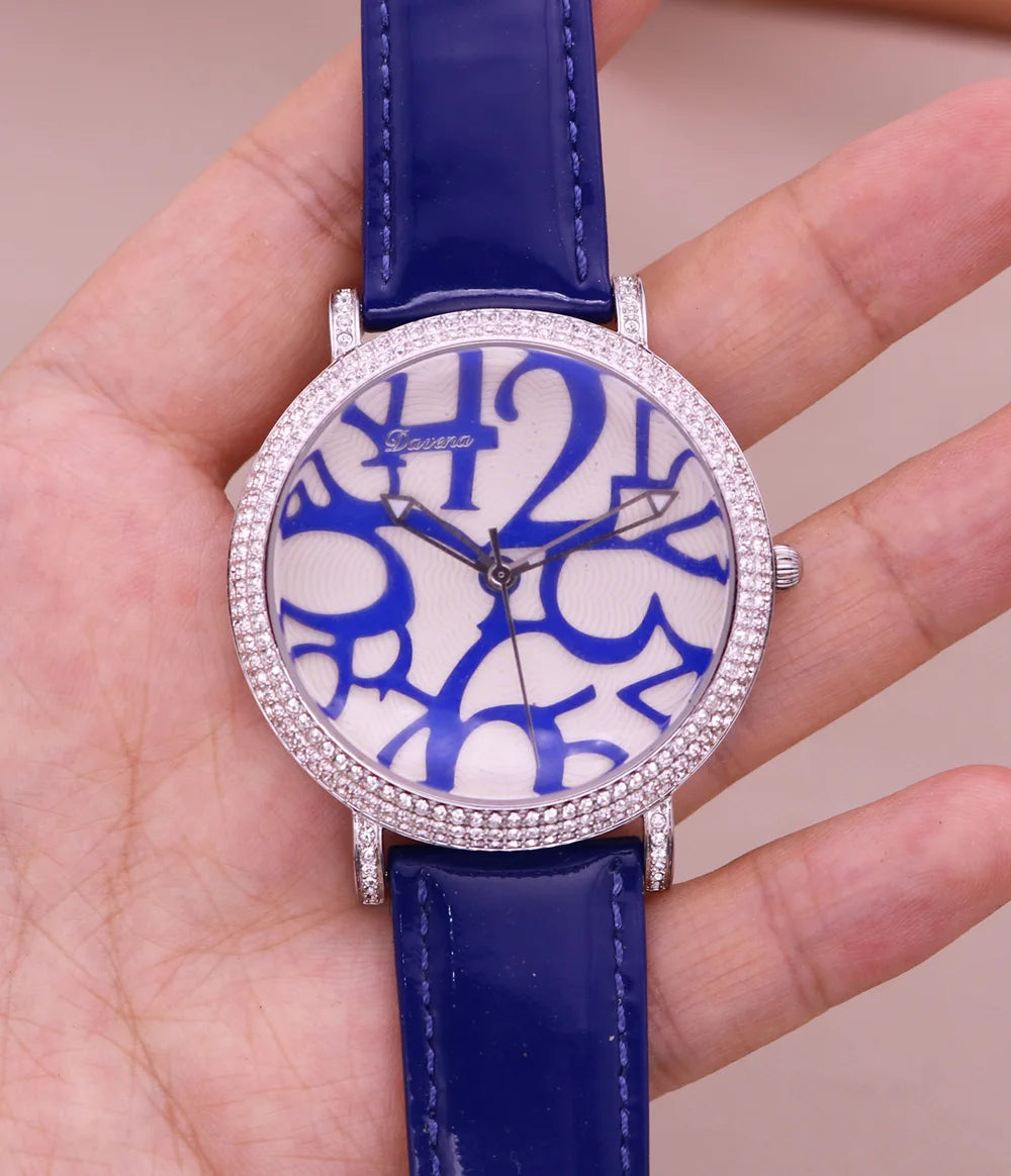 Sale Melissa Luxury Lady Women's Watch Rhinestone Crystal Fashion Hours Bracelet Real Leather Girl Birthday Gift