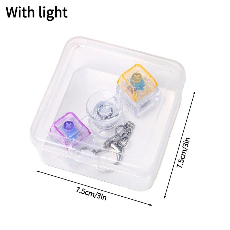 4-Key Polka Dot Keychain Pendant Fidget Stress Releasing Decompression Keychain Press Keyboard Button Keycap Bags Charm Pendant