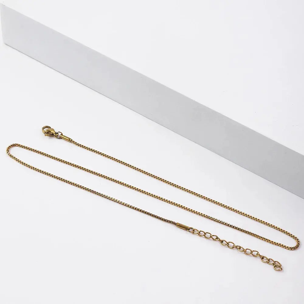 Stainless Steel Box Chain Necklace theelegancejewellery