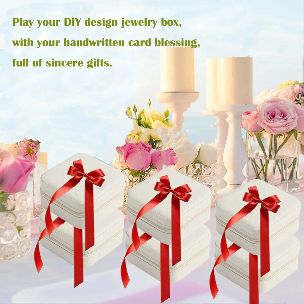 6-50pcs Travel Jewelry Case Bridesmaid Gifts Portable Jewellry Organizer Box for Wedding Guests Birthday Party Favor Storage Box EleganceJewellery