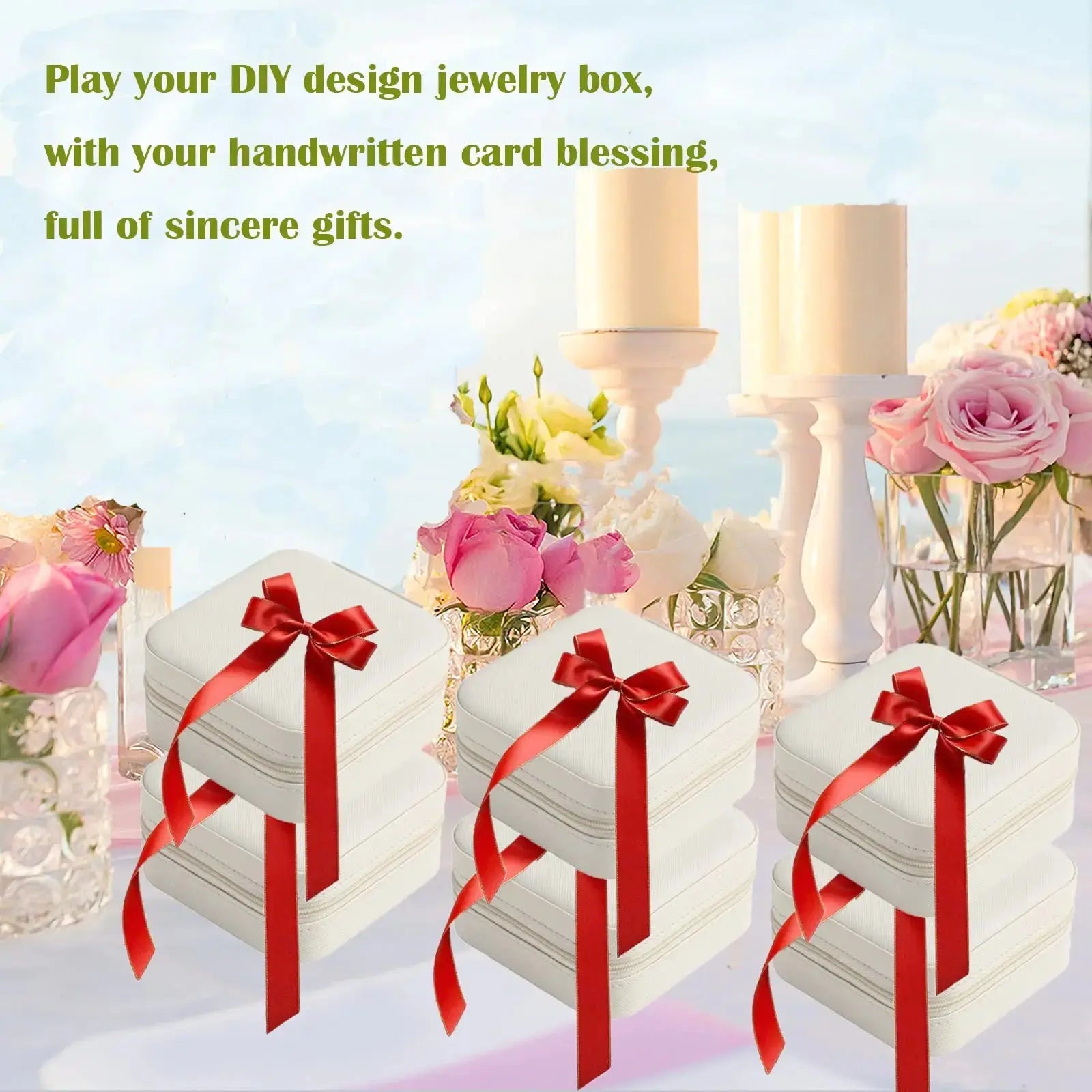 6-50pcs Travel Jewelry Case Bridesmaid Gifts Portable Jewellry Organizer Box for Wedding Guests Birthday Party Favor Storage Box EleganceJewellery