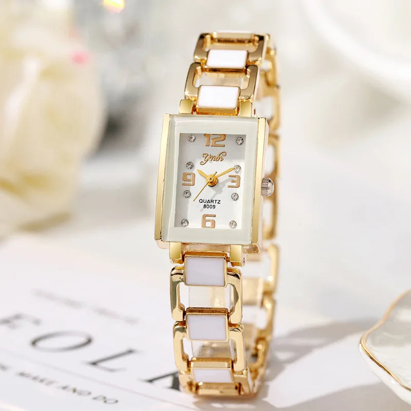 2026 New Luxury Fashion Wristwatches Woman Girl Rectangle Style Steel Metal Leather Band Quartz Square Clock reloj para mujer