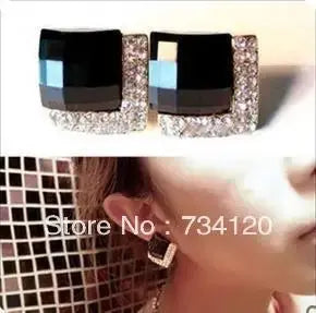 2025 Hot Sales New  Luxury Black Gem Earrings Fashion Crystal Earrings Jewellery Gift  E114 theelegancejewellery