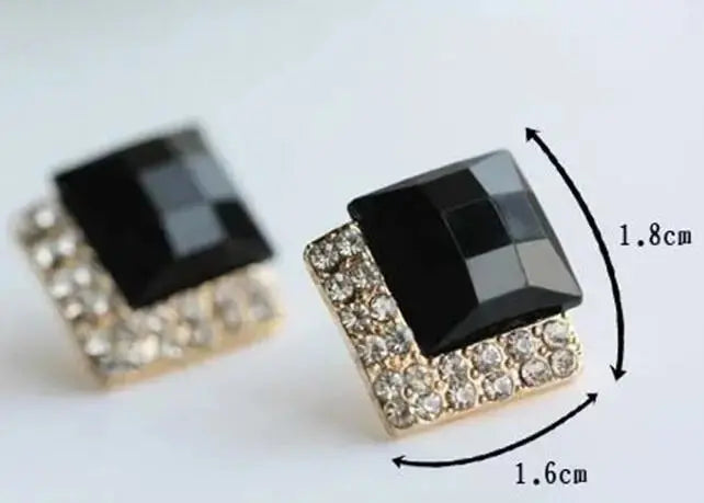 2025 Hot Sales New  Luxury Black Gem Earrings Fashion Crystal Earrings Jewellery Gift  E114 theelegancejewellery