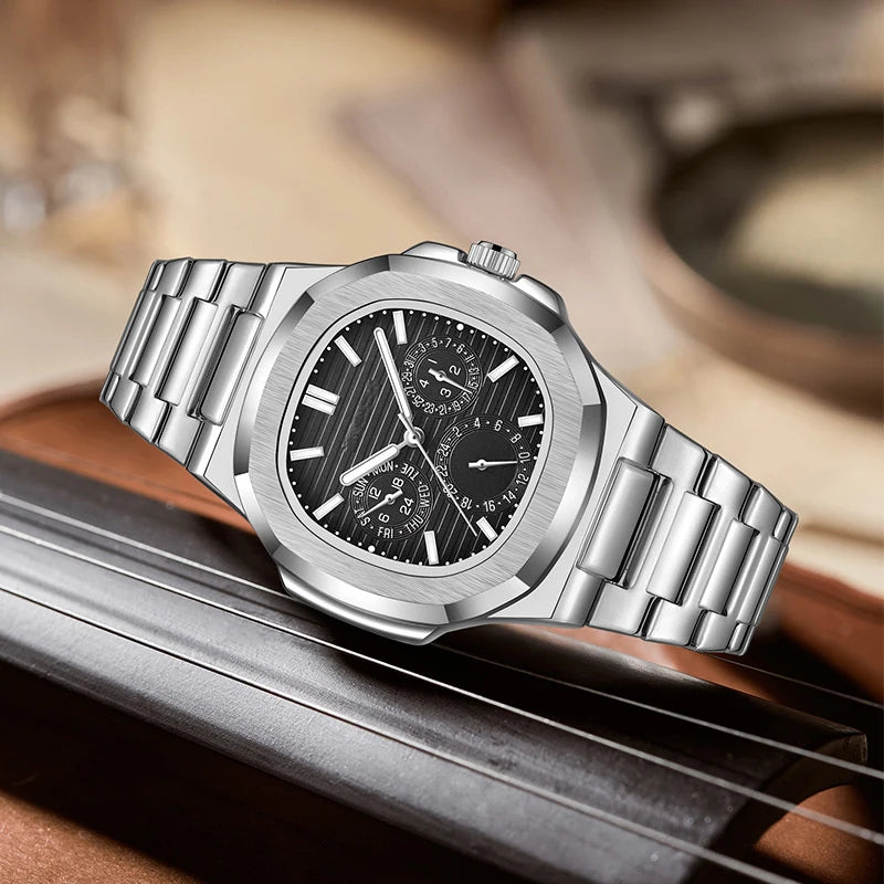 Quartz Wrist Watch Men's Waterproof Watch Stainless Steel Strap Quartz Analog Classic Business Wristwatch Mens Casual Gift Watch