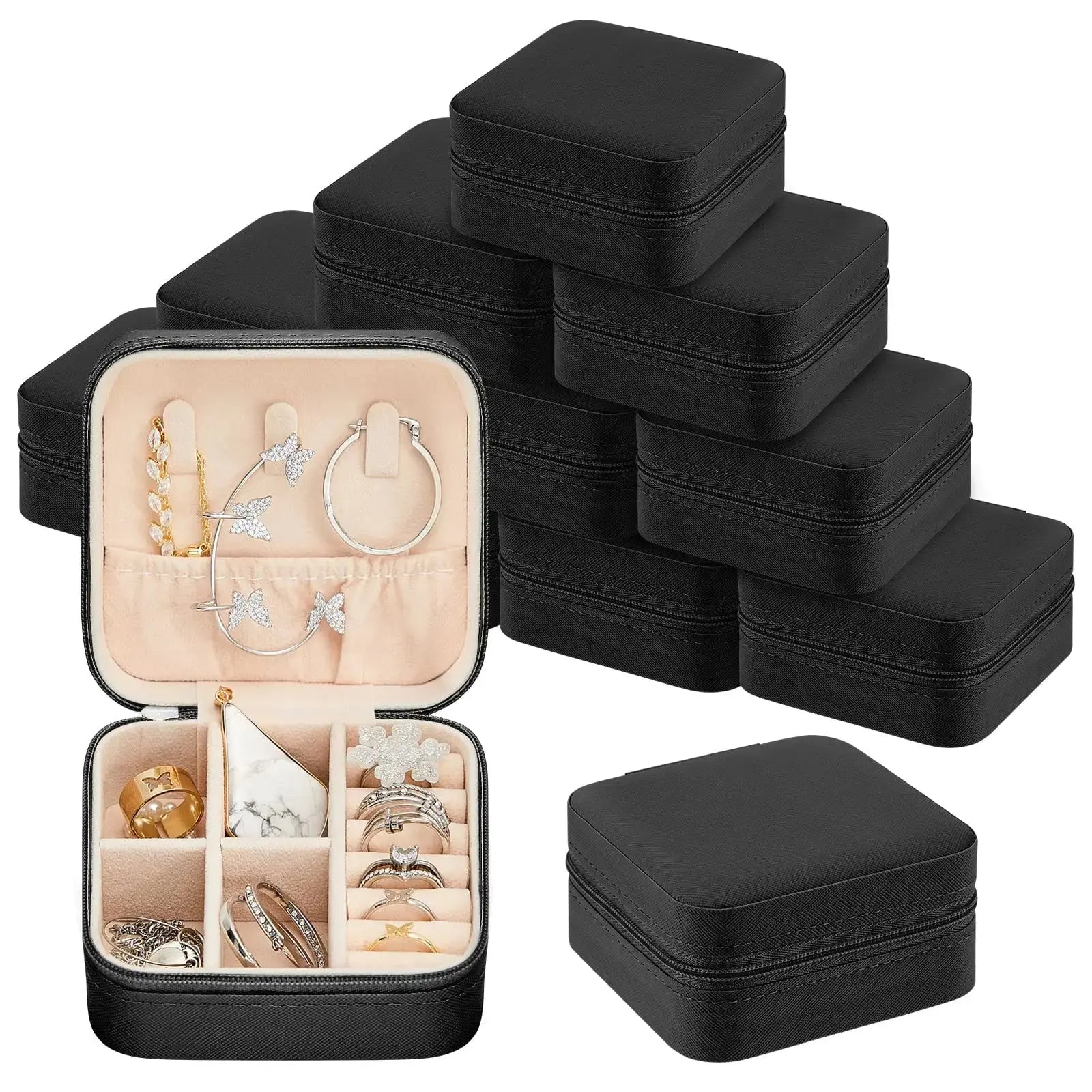 6-50pcs Travel Jewelry Case Bridesmaid Gifts Portable Jewellry Organizer Box for Wedding Guests Birthday Party Favor Storage Box EleganceJewellery