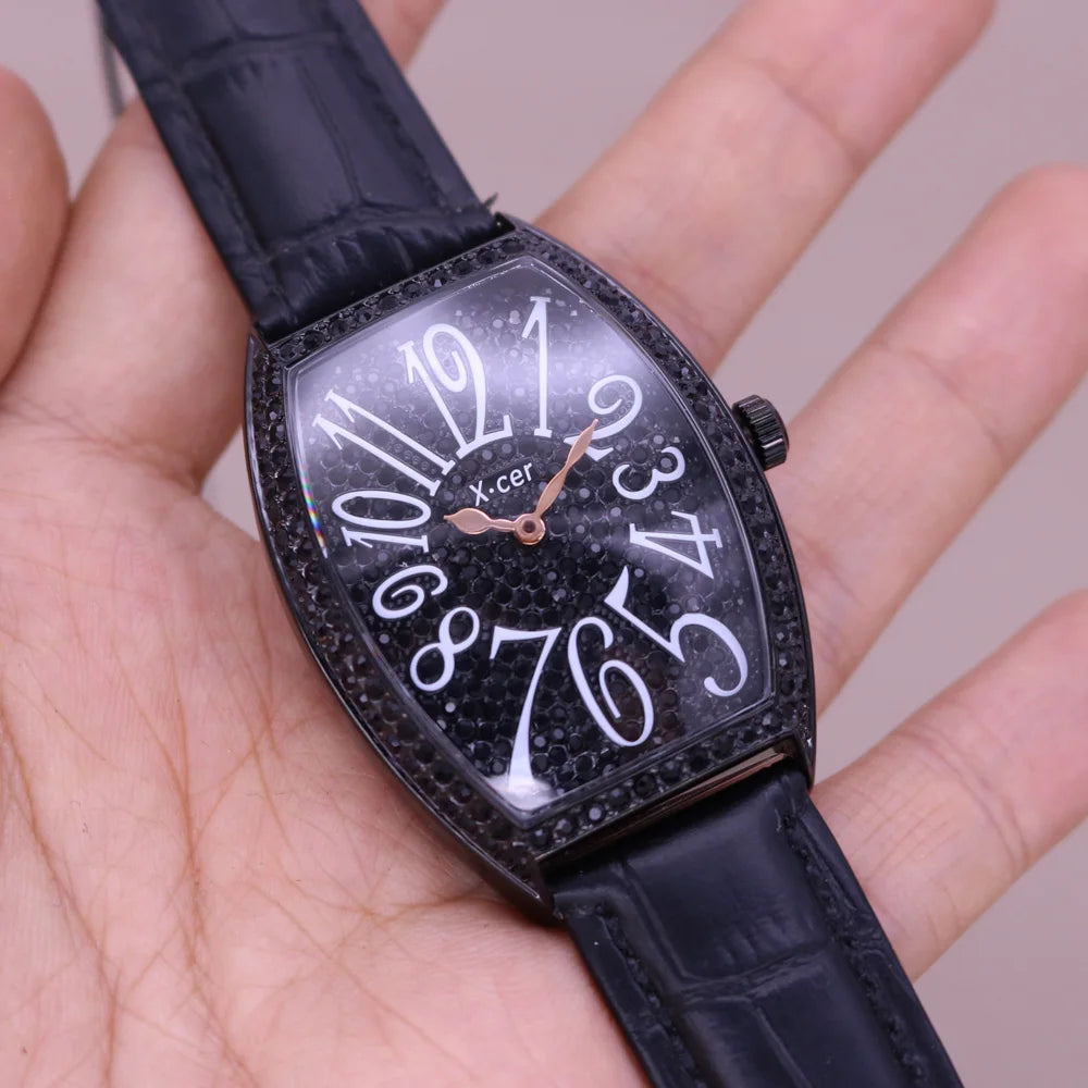 Sale Melissa Luxury Lady Women's Watch Rhinestone Crystal Fashion Hours Bracelet Real Leather Girl Birthday Gift