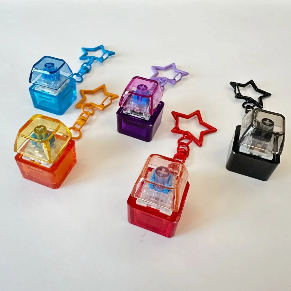 Keyboard Finger Toy Mini Keyboard Clicker Keychain Mechanical Key Toy for for Adult Pass The Time  Gifts Birthday Party Favors