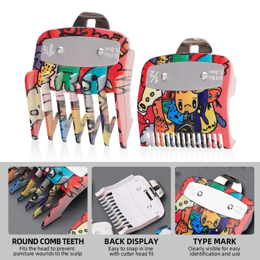 Graffiti Hair Clipper Set Limit Combs Hair Clipper Limit Comb Guide Limit Comb Trimmer Guards Attachment Haircut Accessory Tool theelegancejewellery