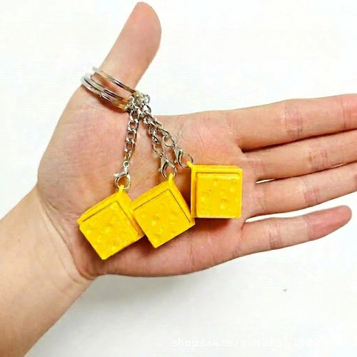 3D Printed Chocolate Keychain Stress Relief Clicker Fidget Keyring Ice-cream Dubai Cookies Press Button Decompressed Small Gift