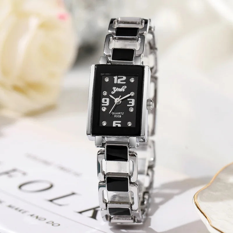 2026 New Luxury Fashion Wristwatches Woman Girl Rectangle Style Steel Metal Leather Band Quartz Square Clock reloj para mujer