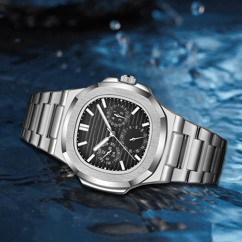 Quartz Wrist Watch Men's Waterproof Watch Stainless Steel Strap Quartz Analog Classic Business Wristwatch Mens Casual Gift Watch