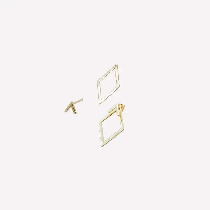 FTCY Minimalist Geometric Square Stud Earrings for Women Double-layer Detachable Triangles Design Earrings Punk Party Jewelry EleganceJewellery
