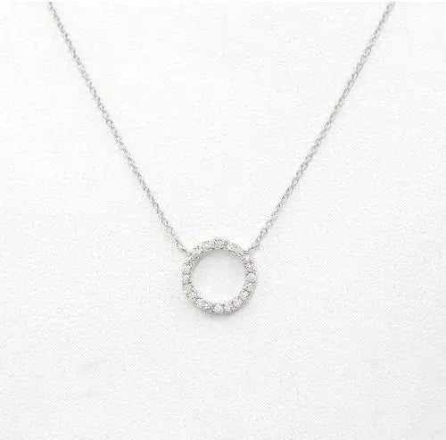 Fashion Trend Elegant Jewelry Simple Crystal Circle Pendant Necklace Golden Color Unquie Women Necklace Party Gift Wholesale theelegancejewellery