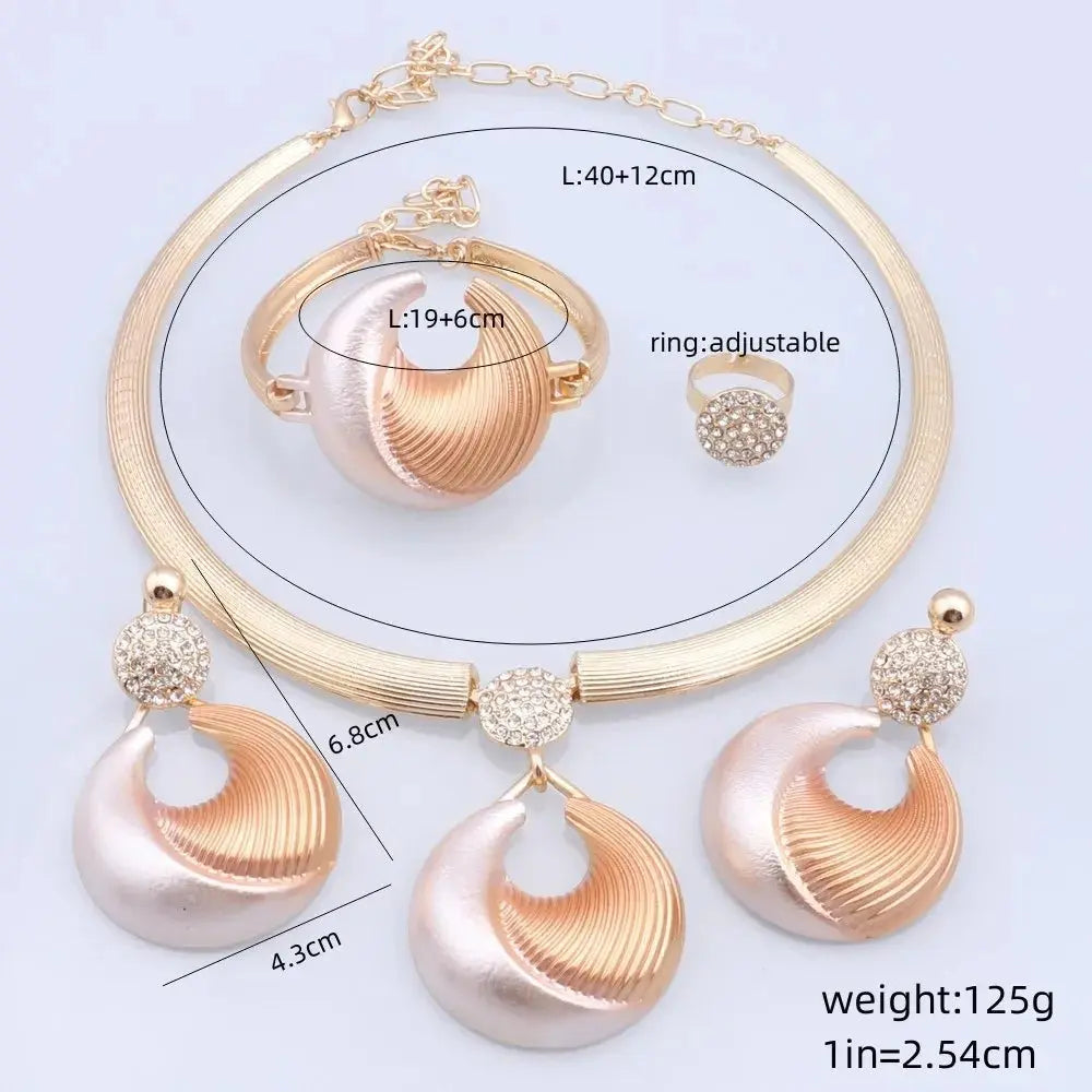 Dubai Jewelry Set For Women Silver Plated Luxury Necklace Earrings Bracelet And Ring Set Jewelry For Wedding Party Trending ﻿ theelegancejewellery