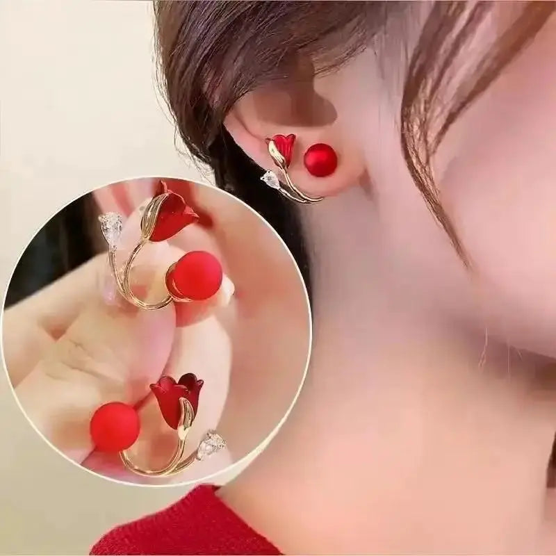Korean Fashion Seven Star Zircon Earrings For Women Jewelry 2026 Trending New Luxury Women's Crystal Stars Stud Earrings Gifts theelegancejewellery