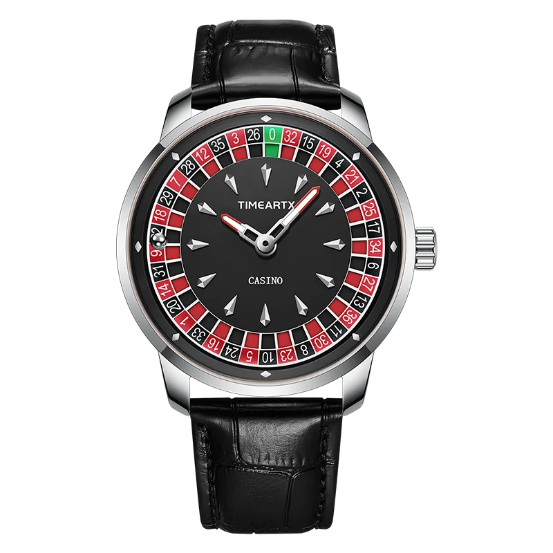 TIMEARTX Brand New Luxury Quartz Watches Man European Roulette Poker Game Wristwatch