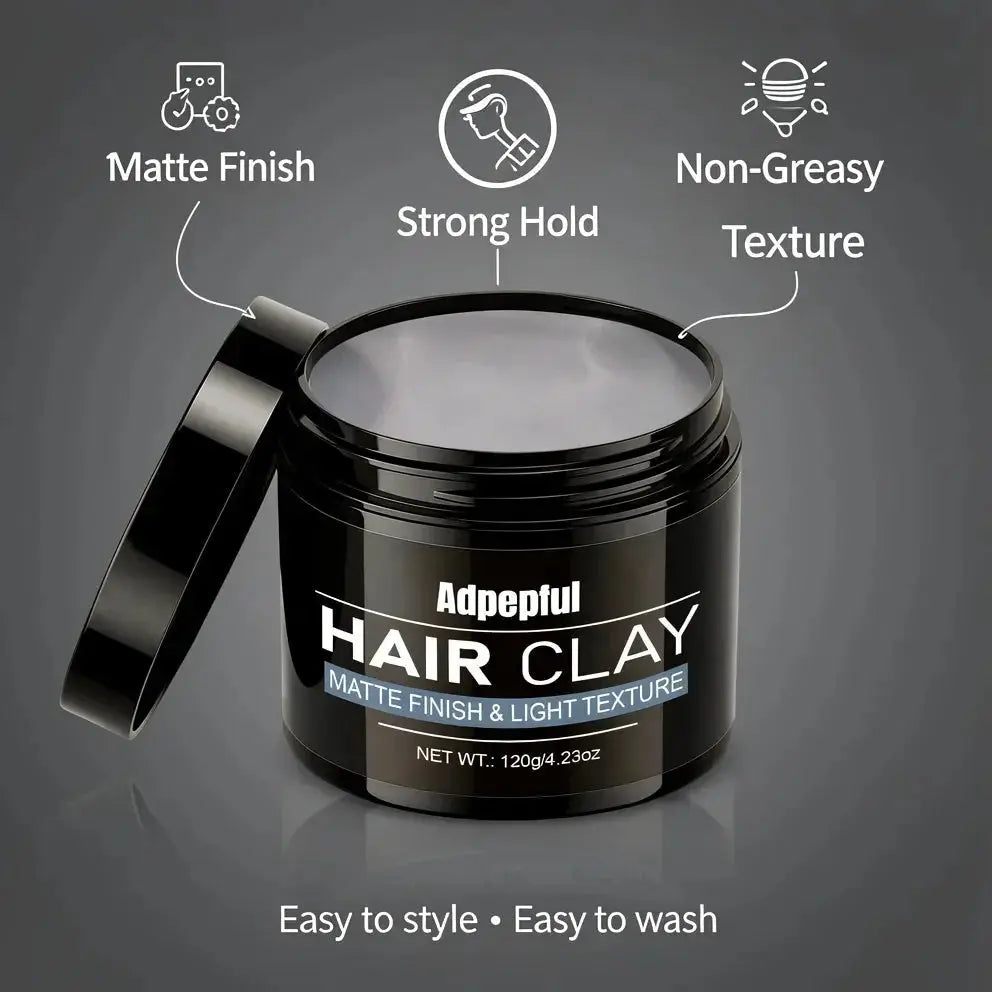 Adglamful Matte Styling Clay 120g Strong Hold Texturizing Non Greasy Low Shine Hair Mud for Modern Men Look theelegancejewellery