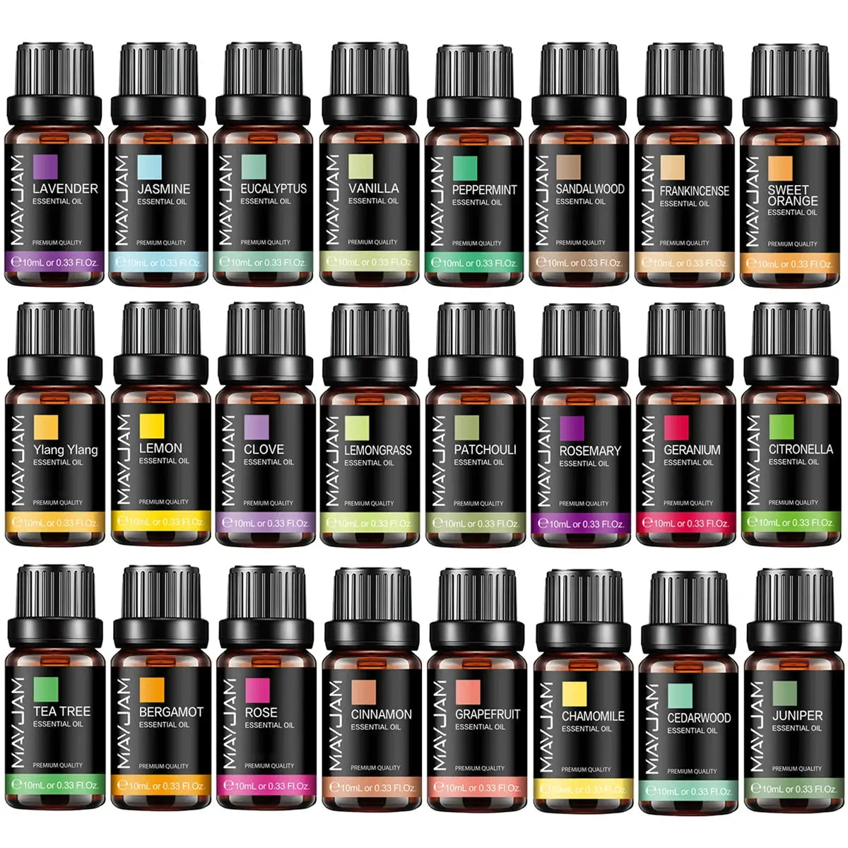 MAYJAM 10ML Essential Oil Lavender Jasmine Eucalyptus Vanilla Sandalwood Bergamot Rosemary Citronella Cinnamon Fragrance Oil theelegancejewellery