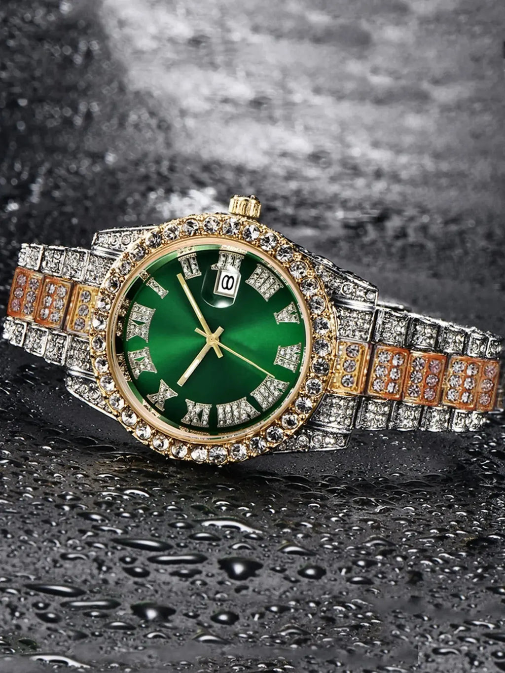 Hip Hop Watch  Watch Luxury Water Proof Brand Watches Stainless Steel Round Clock  Quartz Wrist Watches Gift theelegancejewellery