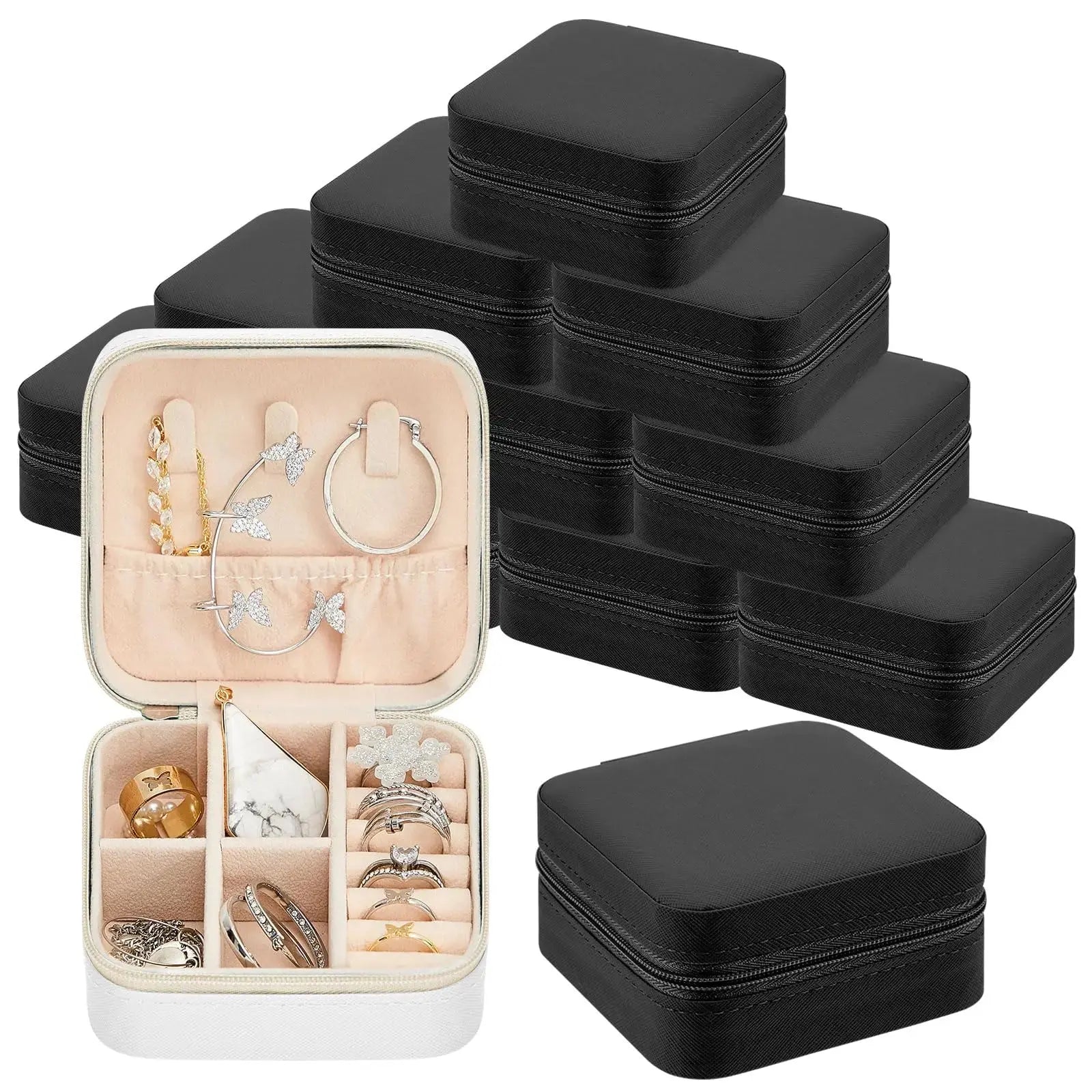 6-50pcs Travel Jewelry Case Bridesmaid Gifts Portable Jewellry Organizer Box for Wedding Guests Birthday Party Favor Storage Box EleganceJewellery